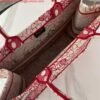 Dior M1286 DIORAMOUR DIOR BOOK TOTE Red and White D-Royaume d'Amour Embroidery