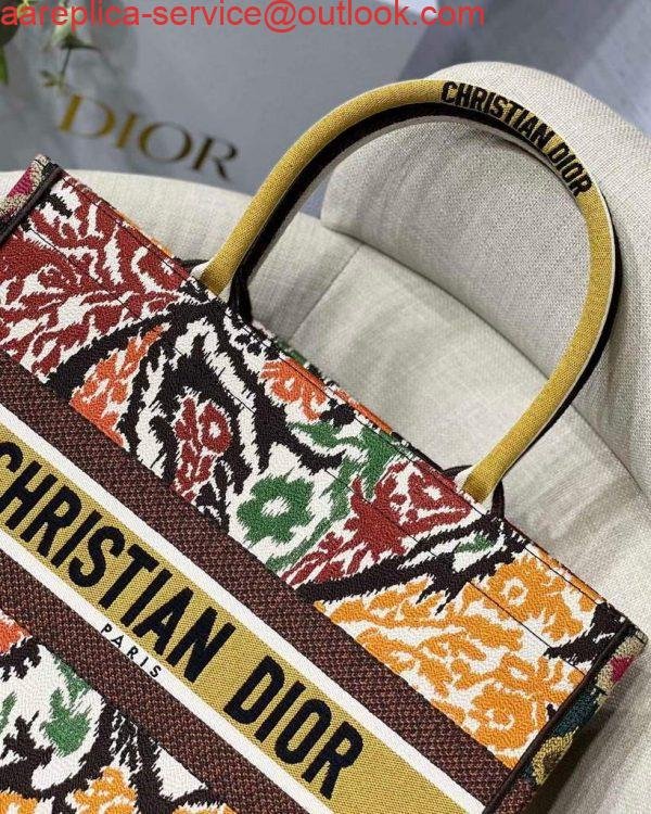 Dior M1286 Dior Book Tote Yellow Multicolor Dior Paisley Embroidery