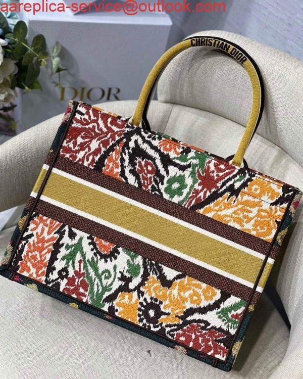 Dior M1286 Dior Book Tote Yellow Multicolor Dior Paisley Embroidery