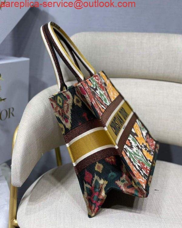 Dior M1286 Dior Book Tote Yellow Multicolor Dior Paisley Embroidery