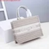 Dior M1286 Dior Book Tote small Pink D-Stripes Embroidery