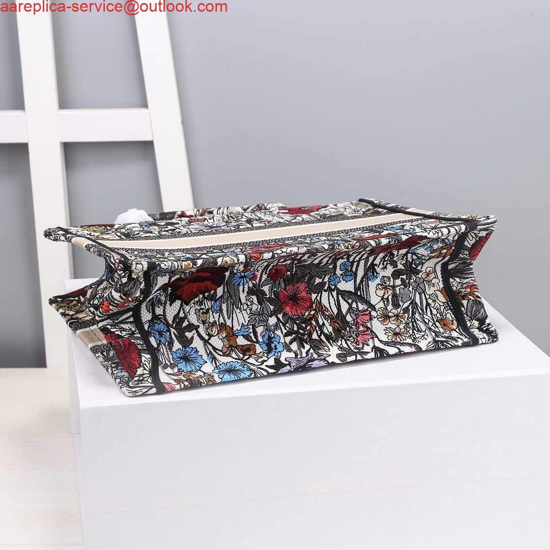 Dior M1286 Dior Book Tote Small Multicolor Flowers Embroidery