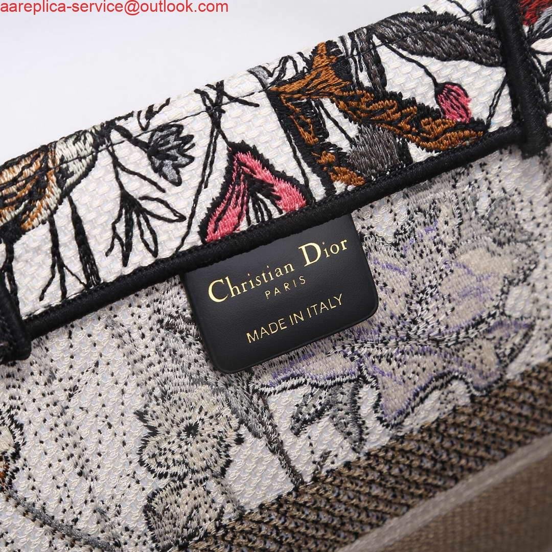 Dior M1286 Dior Book Tote Small Multicolor Flowers Embroidery