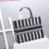 Dior M1286 Dior Book Tote small Blue D-Stripes Embroidery