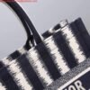 Dior M1286 Dior Book Tote small Blue D-Stripes Embroidery