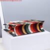 Dior M1286 Dior Book Tote Red Multicolor D-Stripes Embroidery