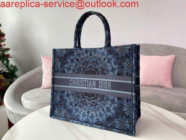 Dior M1286 Dior Book Tote Navy Blue Dior Constellation Embroidery