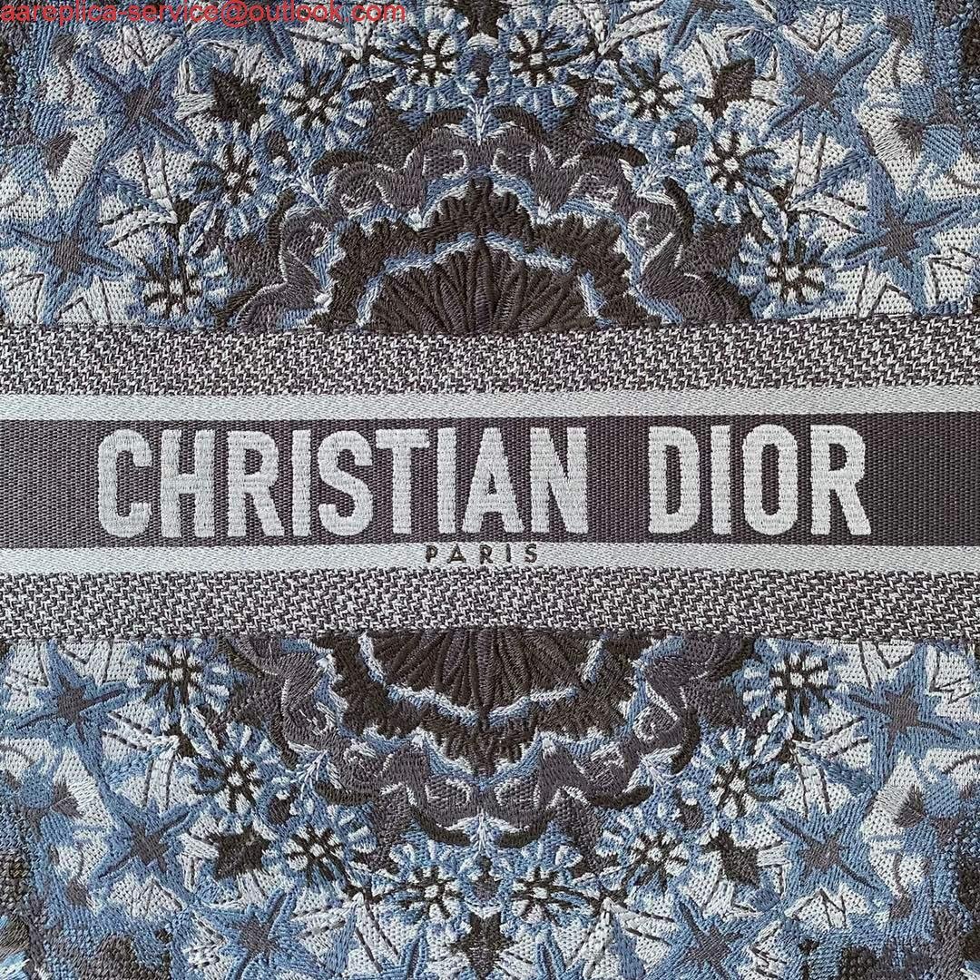 Dior M1286 Dior Book Tote Navy Blue Dior Constellation Embroidery