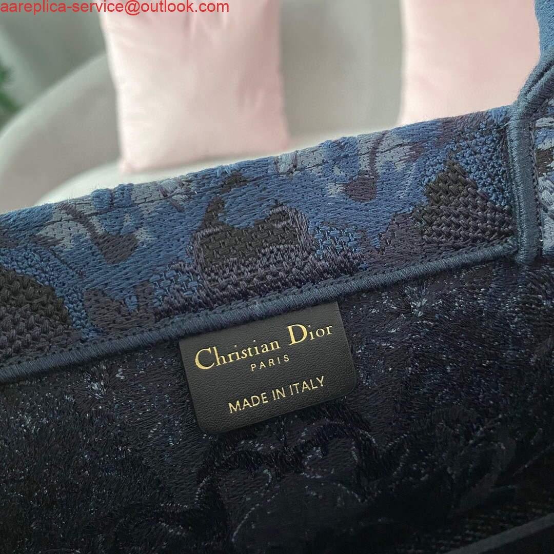 Dior M1286 Dior Book Tote Navy Blue Dior Constellation Embroidery