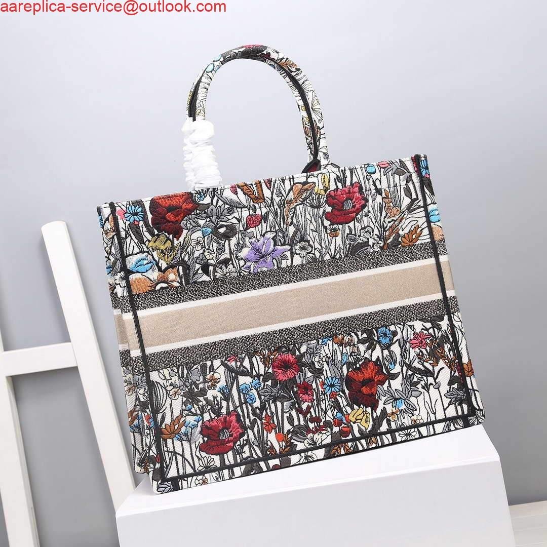 Dior M1286 Dior Book Tote Multicolor Flowers Embroidery