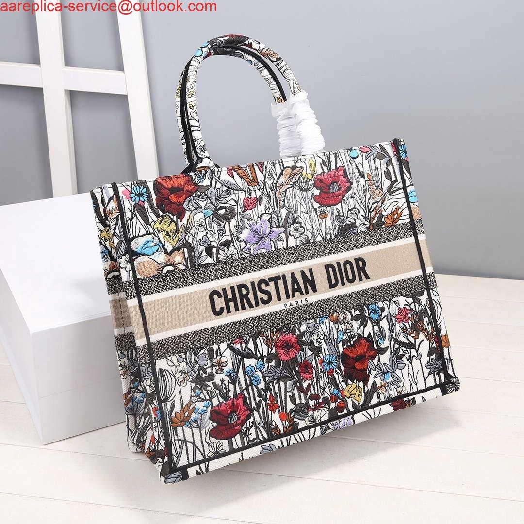 Dior M1286 Dior Book Tote Multicolor Flowers Embroidery