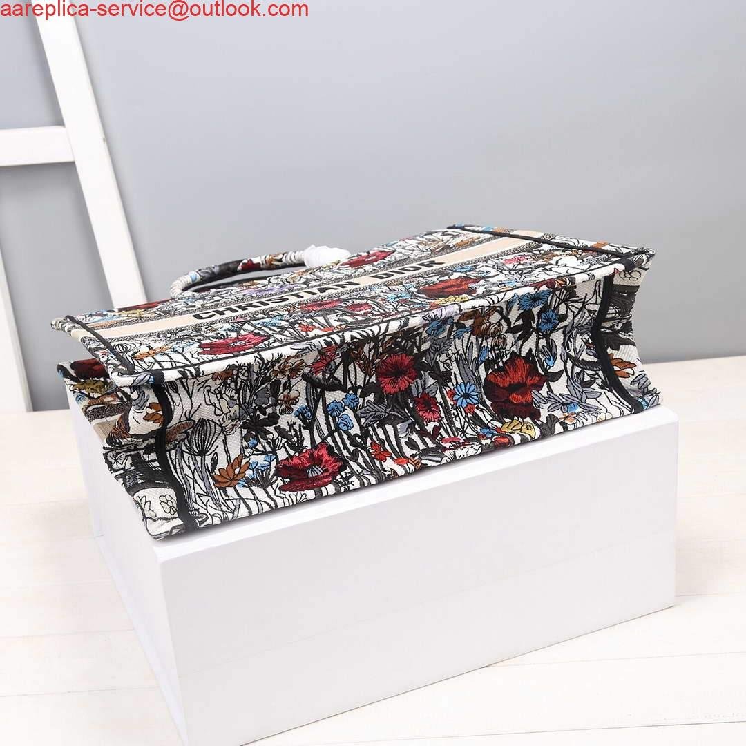 Dior M1286 Dior Book Tote Multicolor Flowers Embroidery