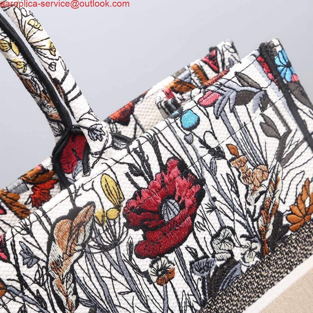 Dior M1286 Dior Book Tote Multicolor Flowers Embroidery