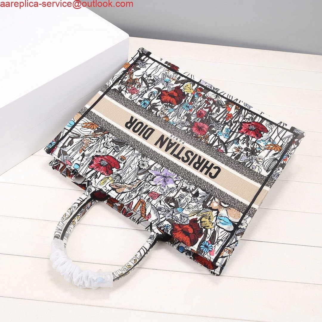 Dior M1286 Dior Book Tote Multicolor Flowers Embroidery
