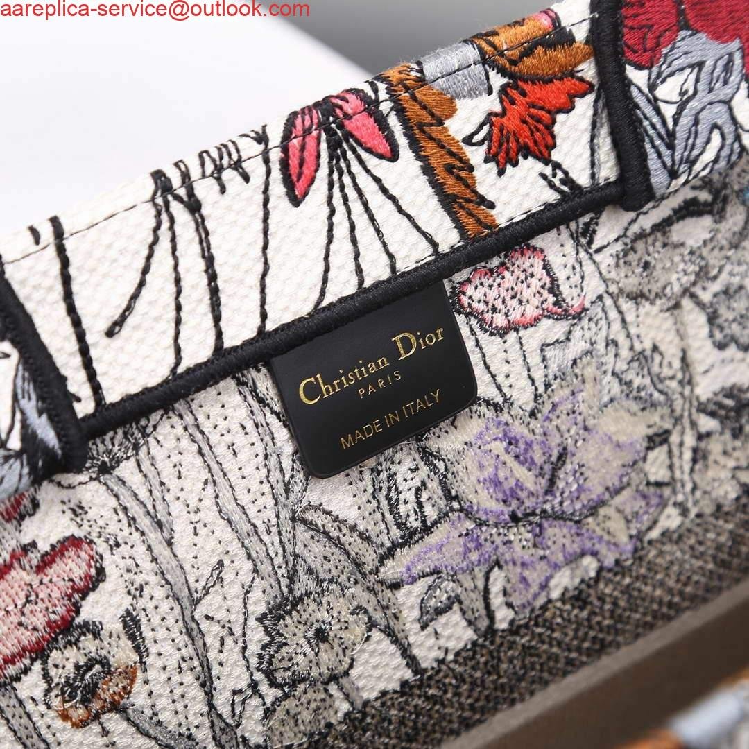 Dior M1286 Dior Book Tote Multicolor Flowers Embroidery