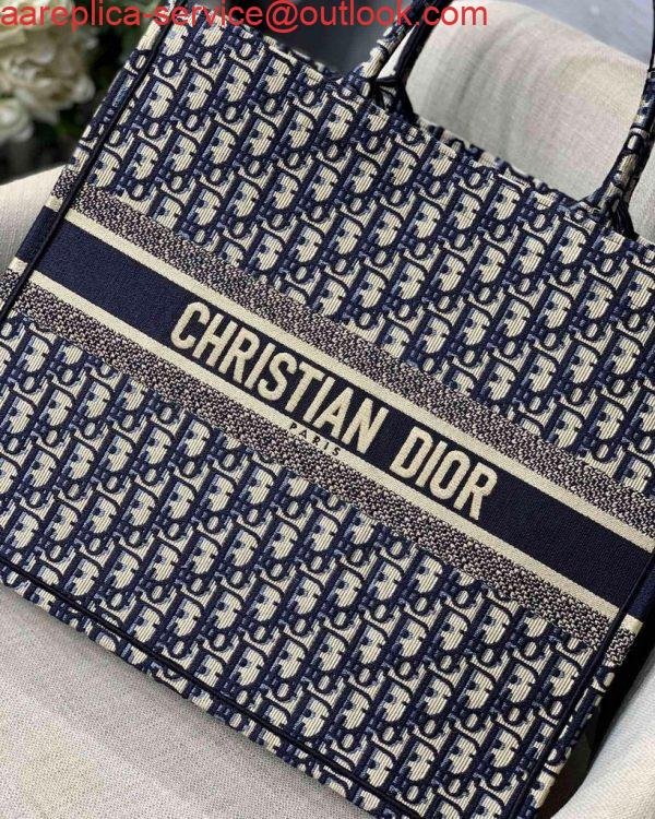 Dior M1286 Dior Book Tote Blue Dior Oblique Velvet