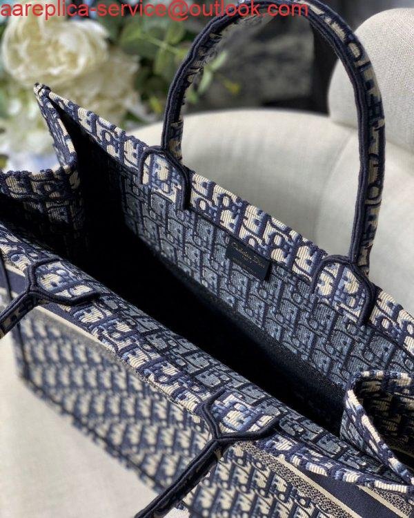 Dior M1286 Dior Book Tote Blue Dior Oblique Velvet