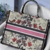 Dior M1286 Book Tote Multicolor Flowers Embroidery