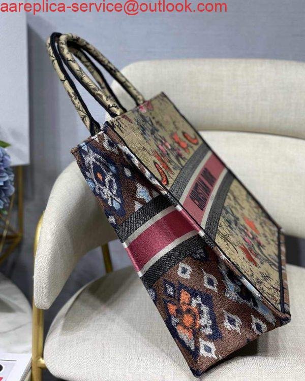Dior M1286 Book Tote Multicolor Flowers Embroidery