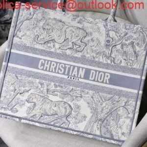 Replica Dior Book Tote M1265 Small Dior Toile De Jouy Reverse Embroidery Gray