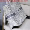 Replica Dior M1286 Book Tote Christian Dior Shoulder Shopping Bag Lion Printer Gray