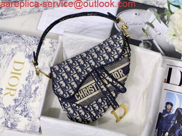 Dior M0446 Saddle Dior Oblique Pouch Belt M928 Navy Blue