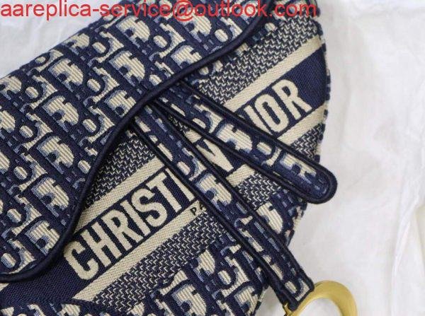 Dior M0446 Saddle Dior Oblique Pouch Belt M928 Navy Blue