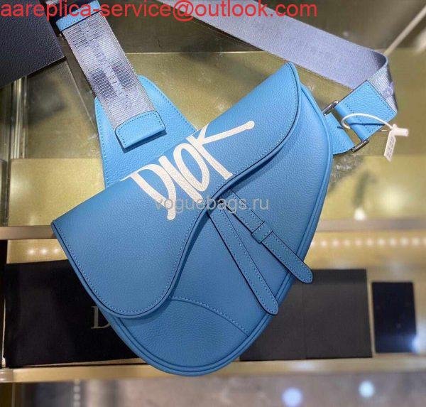 Dior M0446 Saddle Bag Dior Blue Calfskin Bag