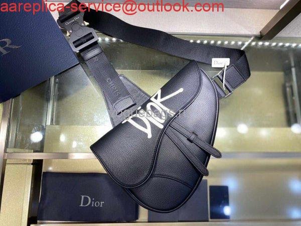 Dior M0446 Saddle Bag Dior Navy Blue Calfskin Bag
