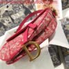 Dior M0446 Dior Saddle Bag Red Toile de Jouy Reverse Jacquard