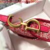 Dior M0446 Dior Saddle Bag Red Toile de Jouy Reverse Jacquard