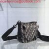Dior M0446 Dior Saddle Bag Oblique Tote Shoulder Bag Grey Blue