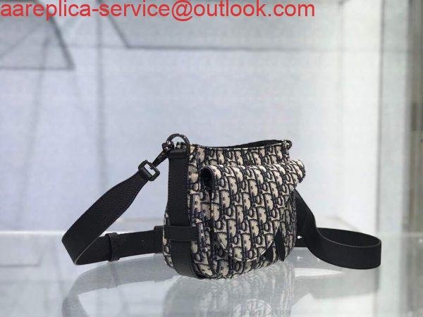 Dior M0446 Dior Saddle Bag Oblique Tote Shoulder Bag Grey Blue