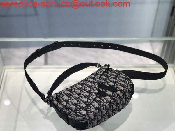 Dior M0446 Dior Saddle Bag Oblique Tote Shoulder Bag Grey Blue