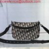 Dior M0446 Dior Saddle Bag Oblique Tote Shoulder Bag Grey Blue