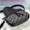 Dior M0446 Dior Saddle Bag Oblique Tote Shoulder Bag Grey Blue