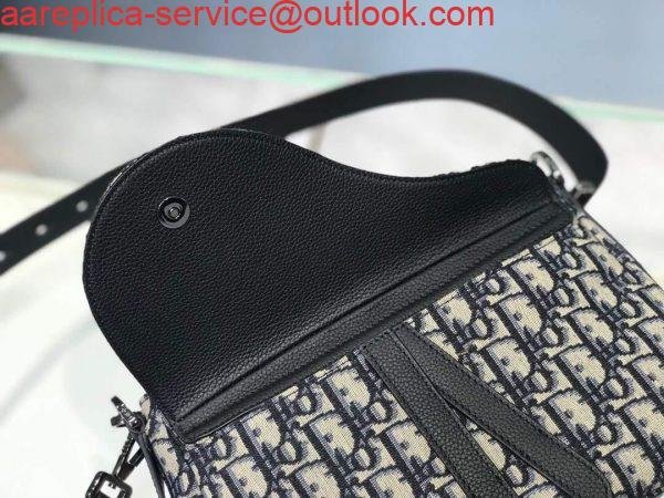 Dior M0446 Dior Saddle Bag Oblique Tote Shoulder Bag Grey Blue