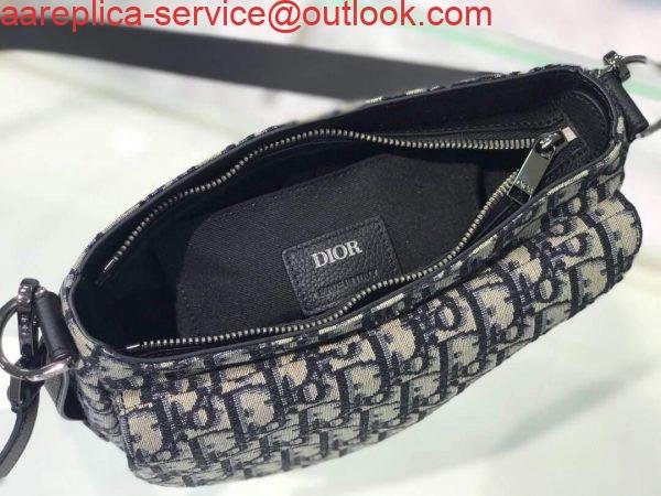 Dior M0446 Dior Saddle Bag Oblique Tote Shoulder Bag Grey Blue