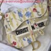 Dior M0446 Dior Saddle Bag Multicolor Flowers Embroidery With Gold