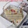 Dior M0446 Dior Saddle Bag Multicolor Flowers Embroidery With Gold