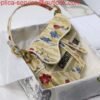 Dior M0446 Dior Saddle Bag Multicolor Flowers Embroidery With Gold