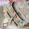Dior M0446 Dior Saddle Bag Multicolor Flowers Embroidery With Gold