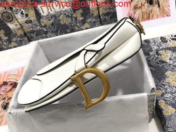 Dior M0446 Dior Saddle Bag M0447 White Grained Calfskin