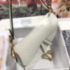 Dior M0446 Dior Saddle Bag M0447 White Grained Calfskin