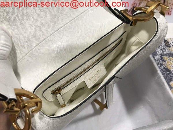 Dior M0446 Dior Saddle Bag M0447 White Grained Calfskin