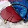 Dior M0446 Dior Saddle Bag M0447 Red Grained Calfskin
