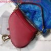 Dior M0446 Dior Saddle Bag M0447 Red Grained Calfskin