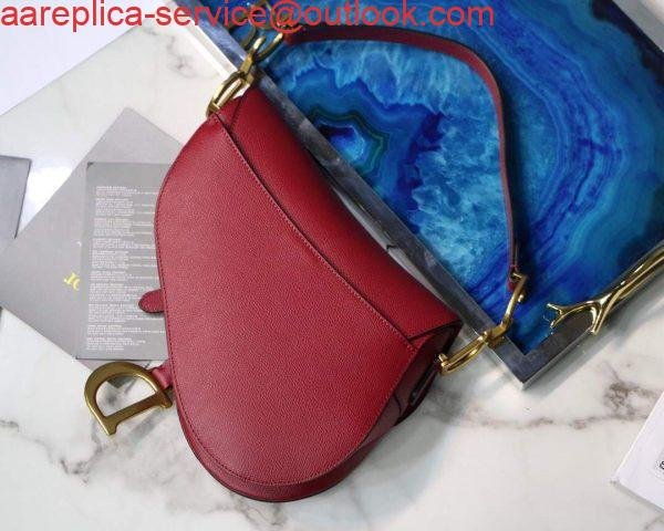 Dior M0446 Dior Saddle Bag M0447 Red Grained Calfskin