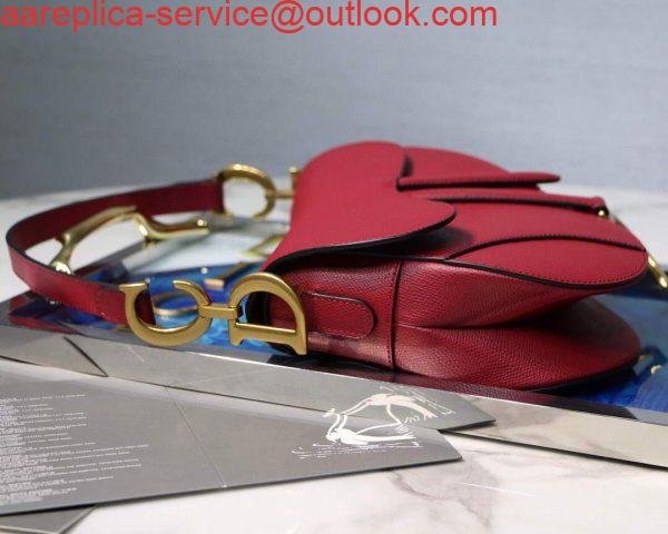 Dior M0446 Dior Saddle Bag M0447 Red Grained Calfskin