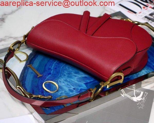 Dior M0446 Dior Saddle Bag M0447 Red Grained Calfskin